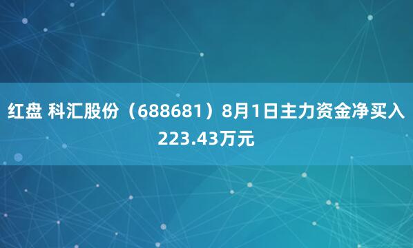 红盘 科汇股份（688681）8月1日主力资金净买入223.43万元
