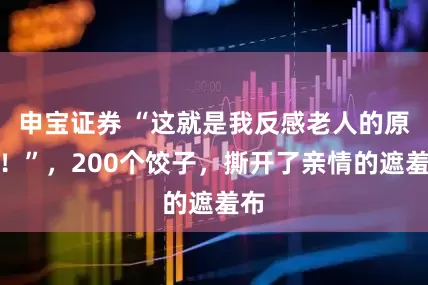 申宝证券 “这就是我反感老人的原因！”，200个饺子，撕开了亲情的遮羞布